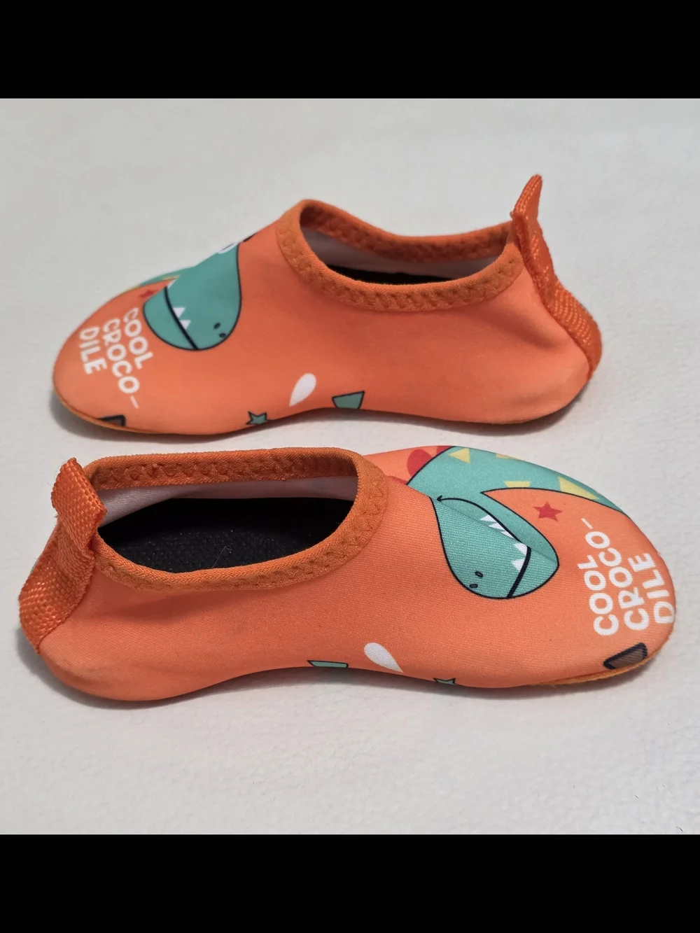 Kids Orange 'Cool Crocodile' Slip-On Water Shoes Size 5½ 6 Toddler Or 24/25 Asia
